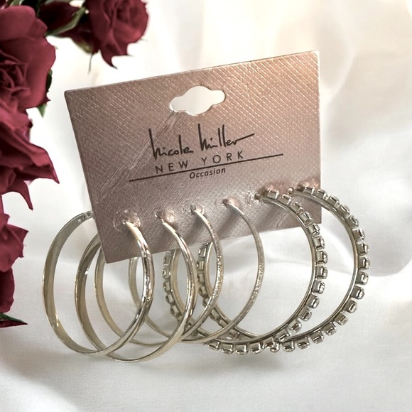 Nicole Miller Occasion Glitz & Glam Hoop Earrings - Set of 3 - Picture 3 of 5